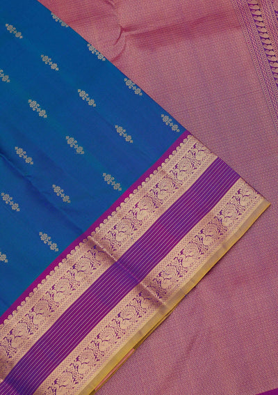 Royal Blue Zariwork Pure Silk Saree