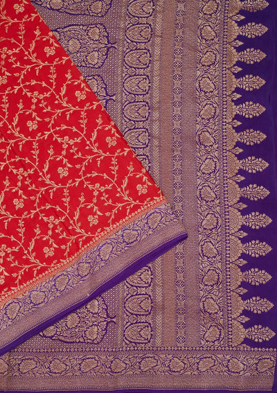 Royal Blue Zariwork Pure Silk Saree-Koskii