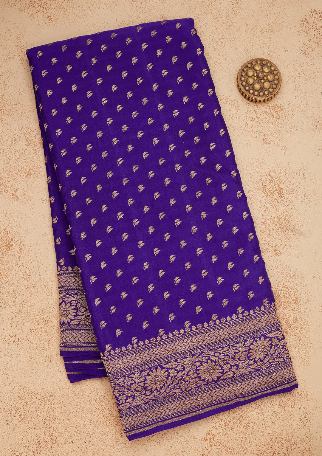 Royal Blue Zariwork Pure Silk Saree-Koskii