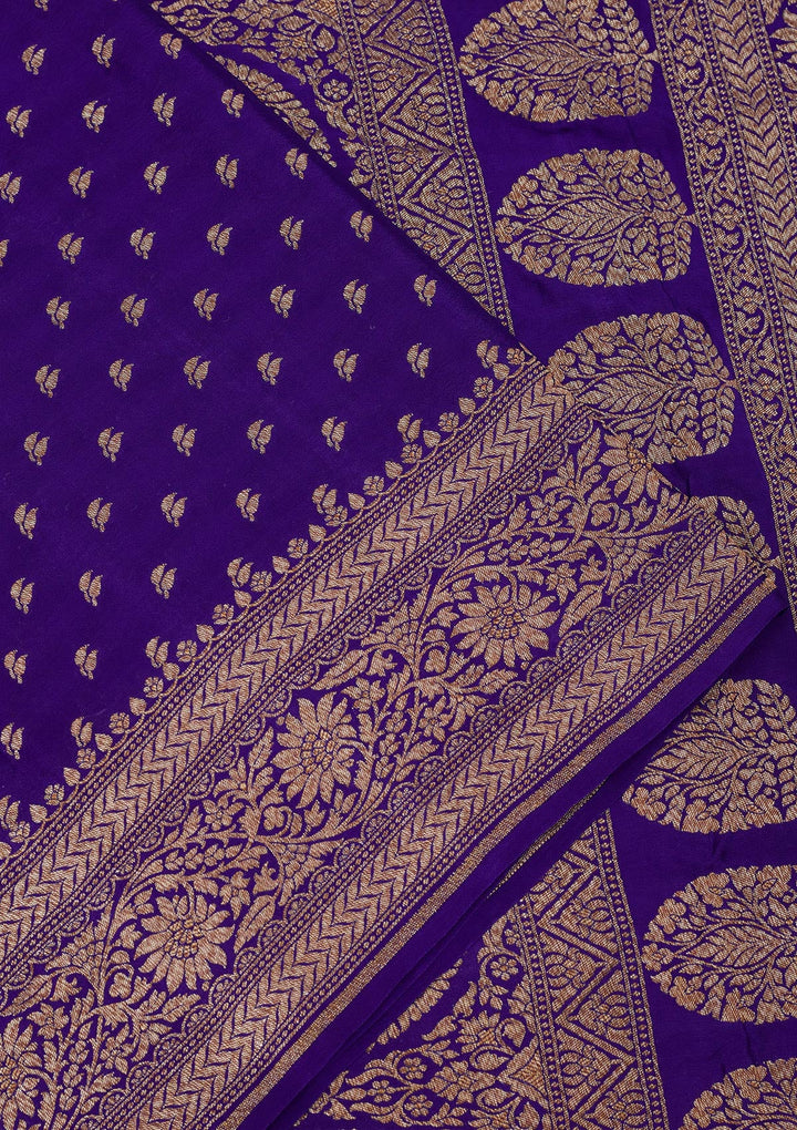 Royal Blue Zariwork Pure Silk Saree-Koskii