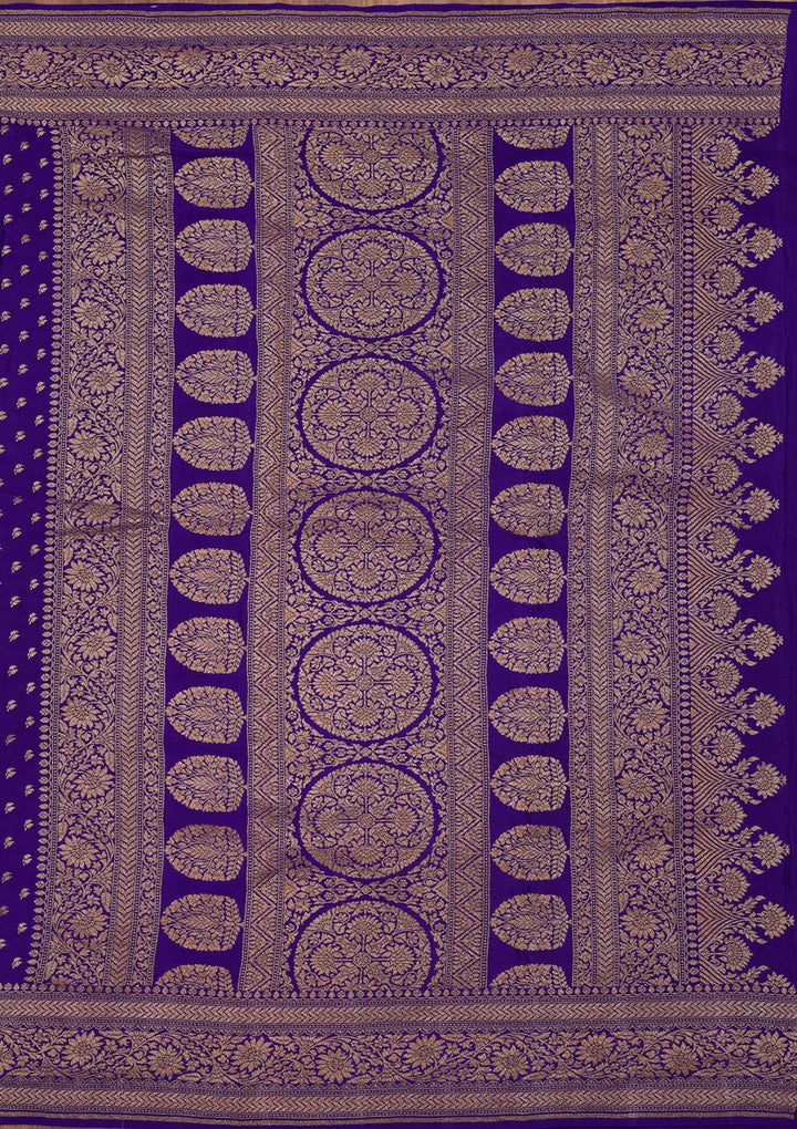 Royal Blue Zariwork Pure Silk Saree-Koskii