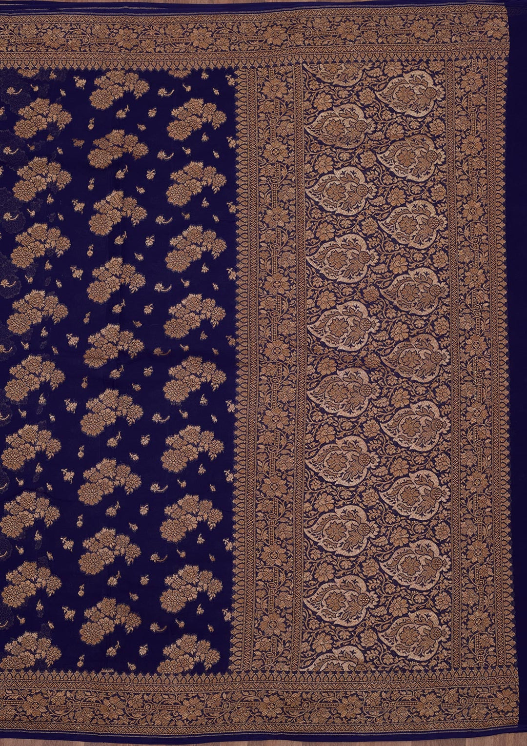 Royal Blue Zariwork Pure Silk Saree-Koskii