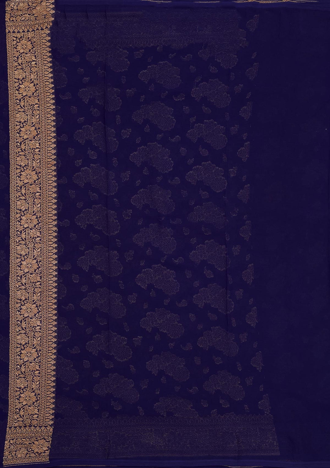 Royal Blue Zariwork Pure Silk Saree-Koskii