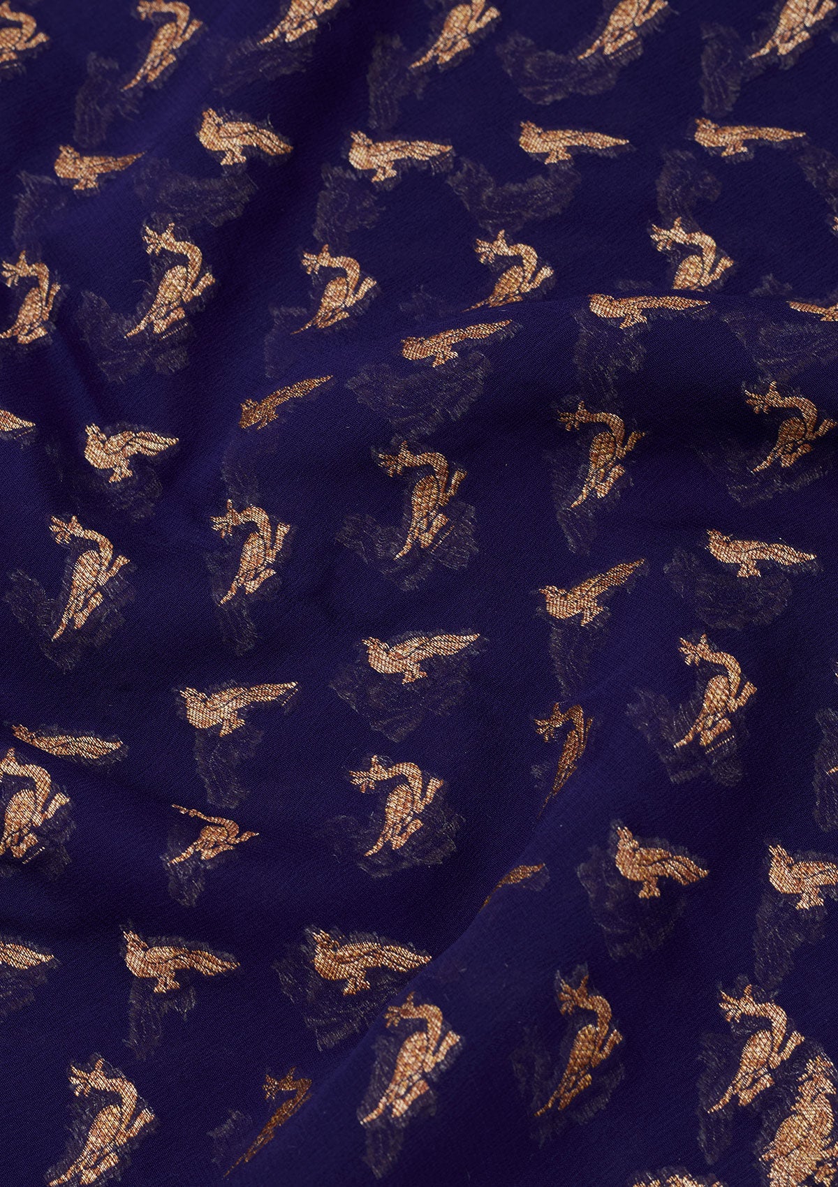 Royal Blue Zariwork Pure Silk Saree-Koskii