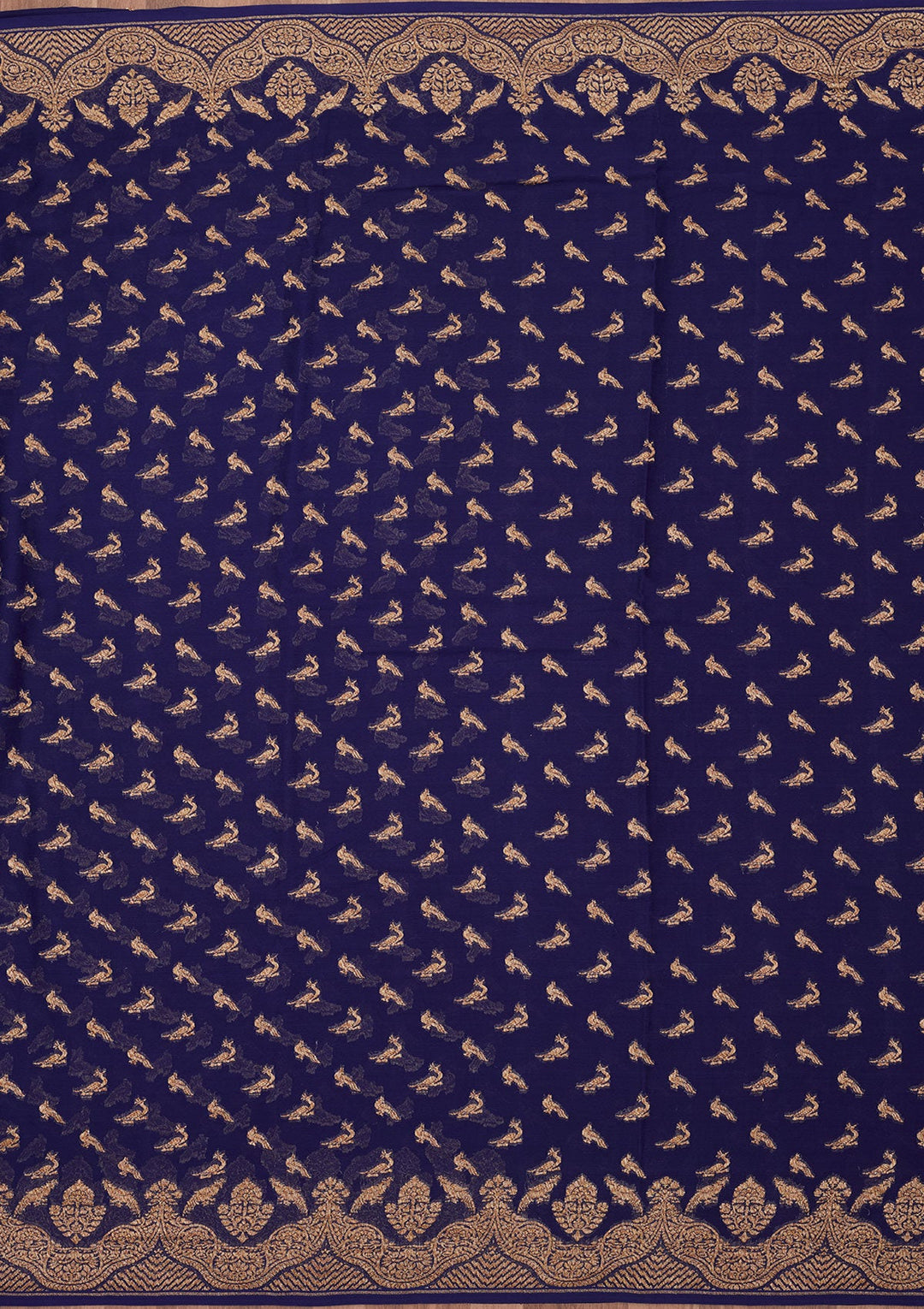 Royal Blue Zariwork Pure Silk Saree-Koskii