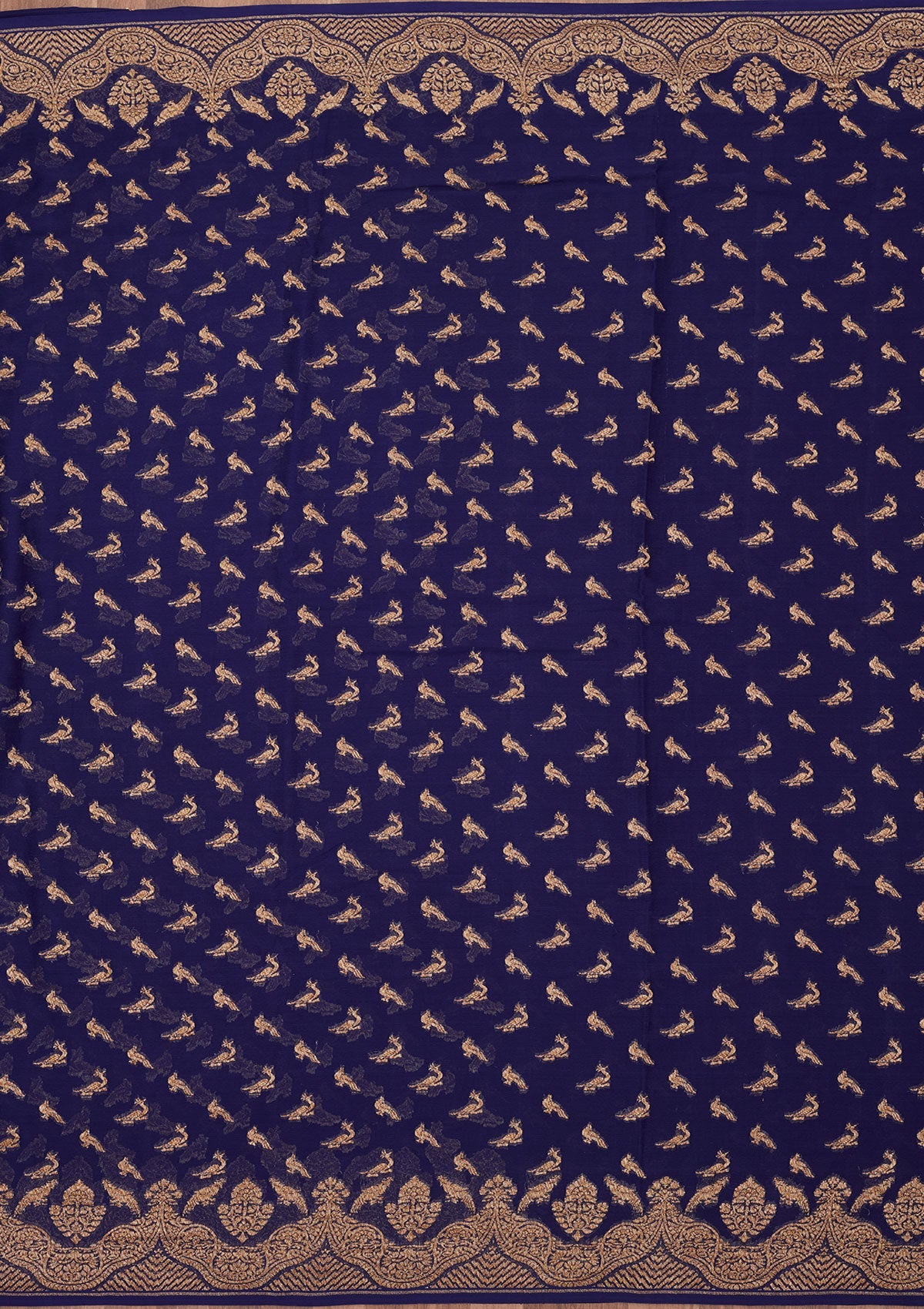 Royal Blue Zariwork Pure Silk Saree-Koskii