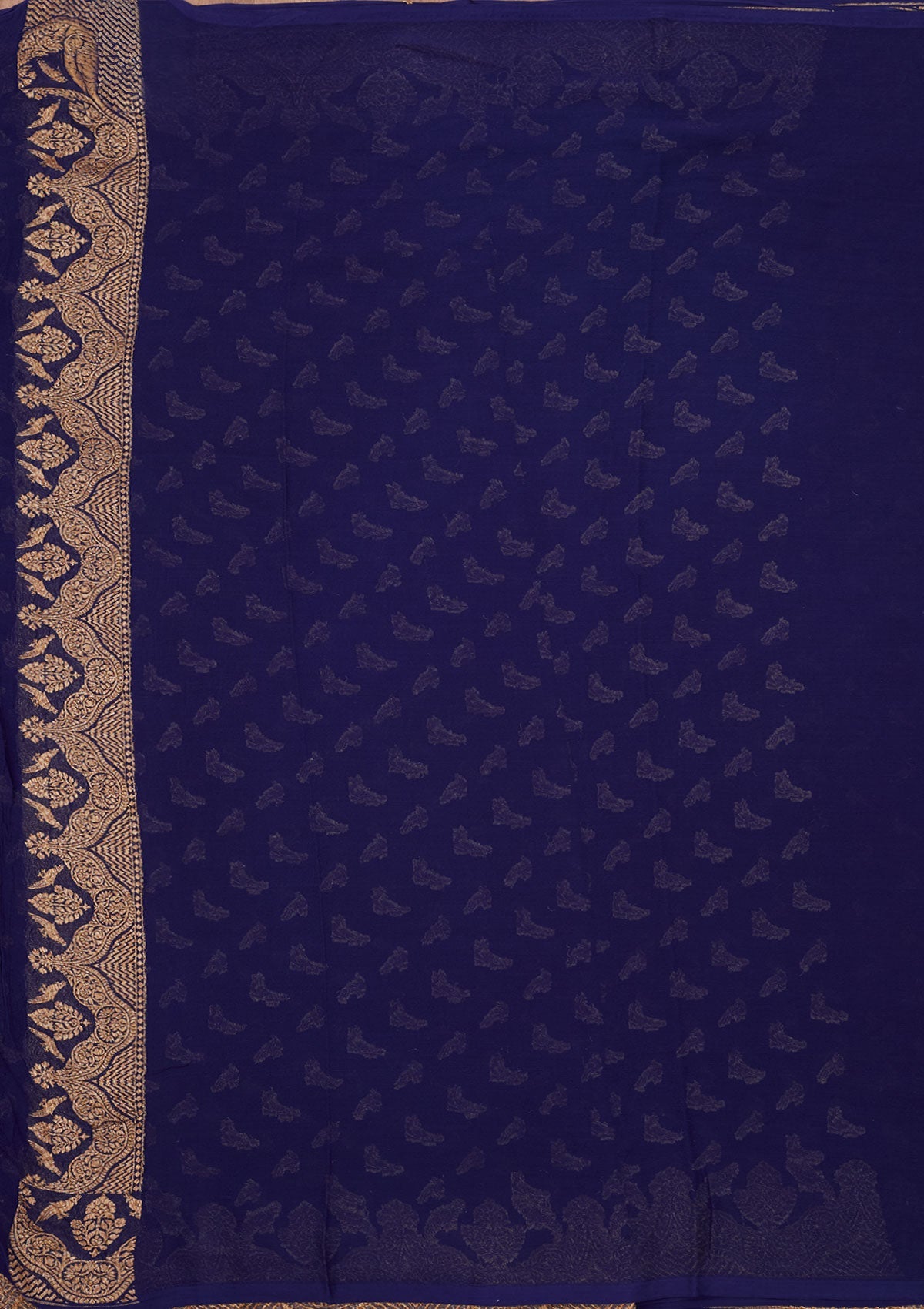 Royal Blue Zariwork Pure Silk Saree-Koskii