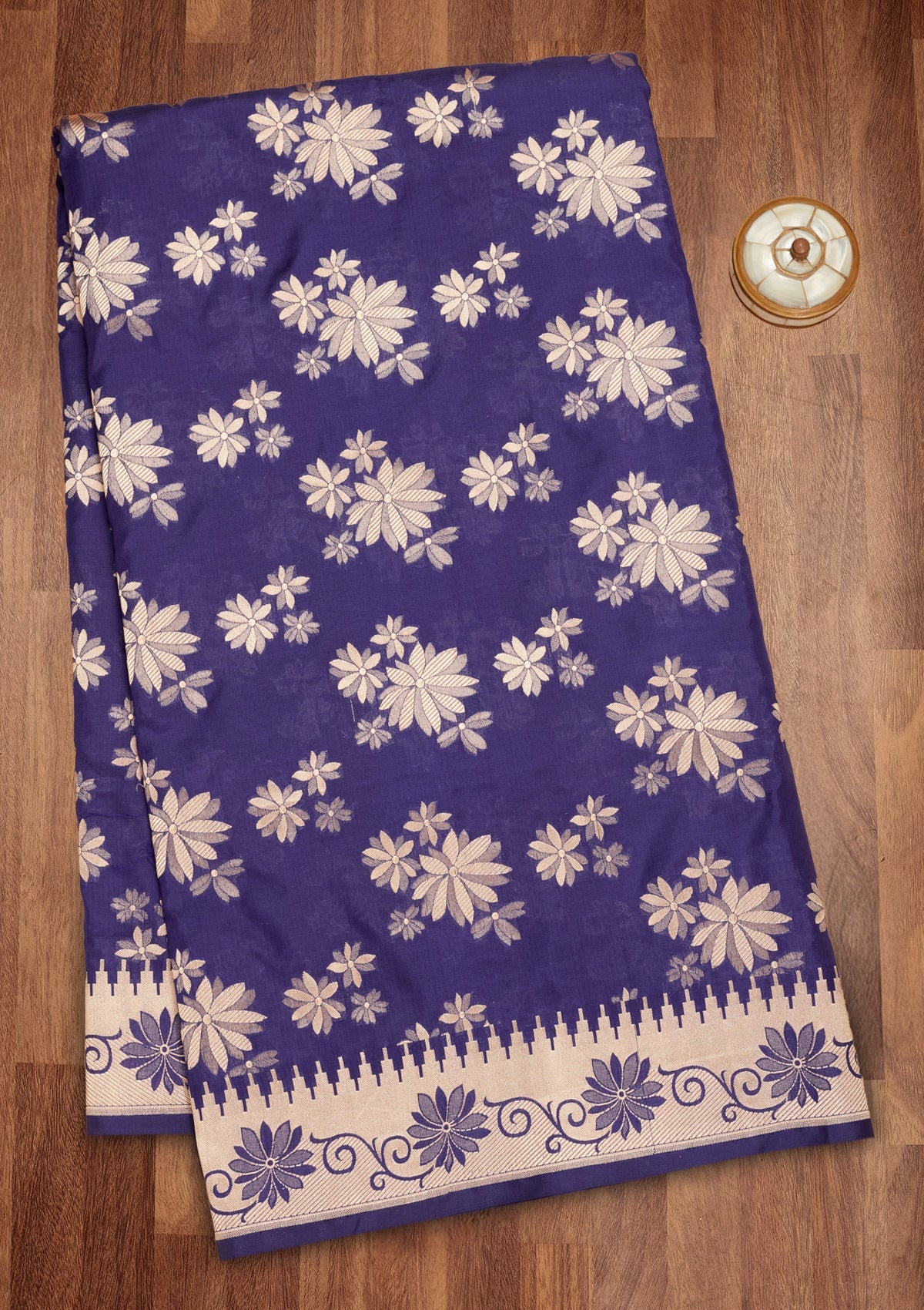 Royal Blue Zariwork Pure Silk Saree-Koskii