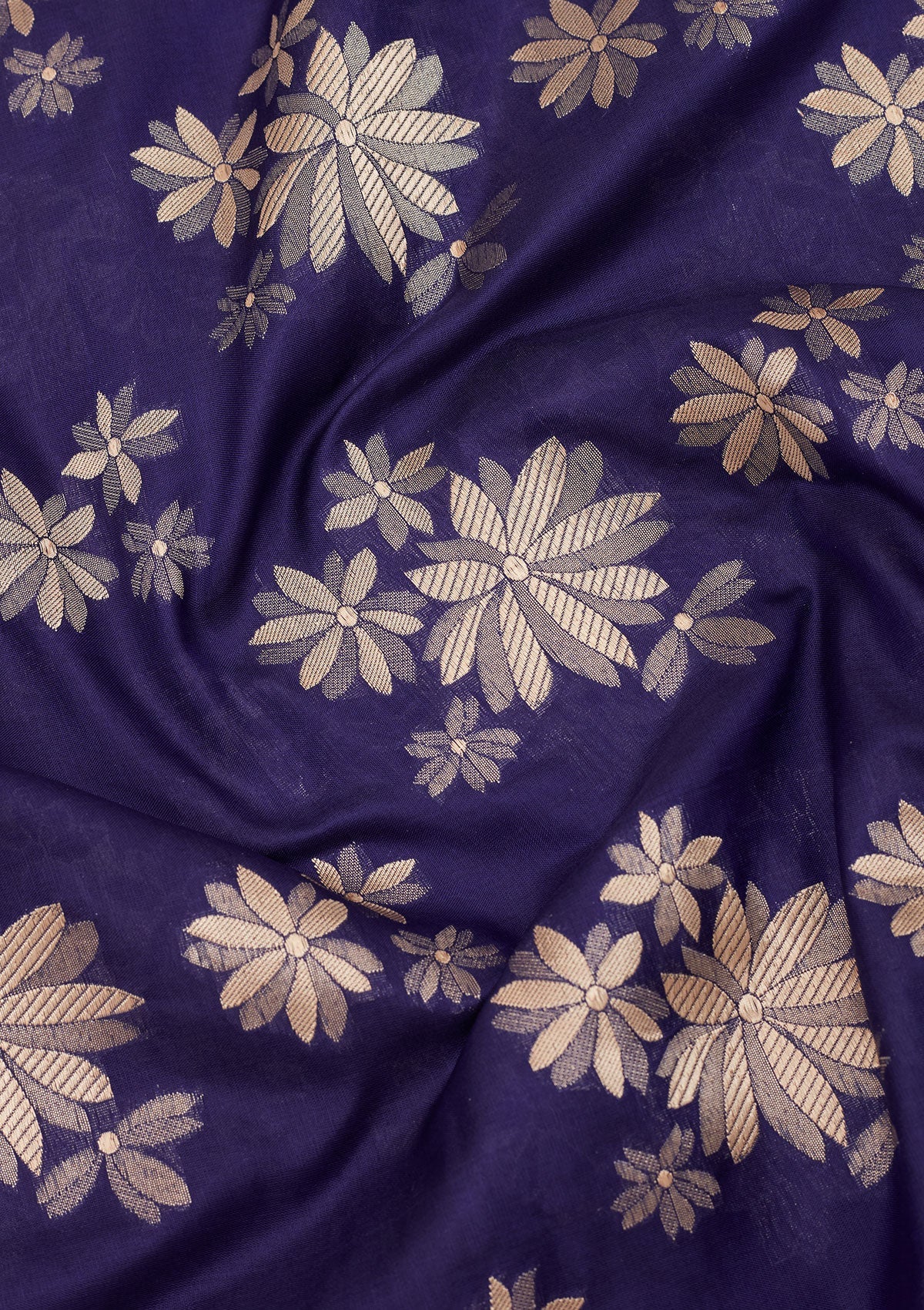 Royal Blue Zariwork Pure Silk Saree-Koskii