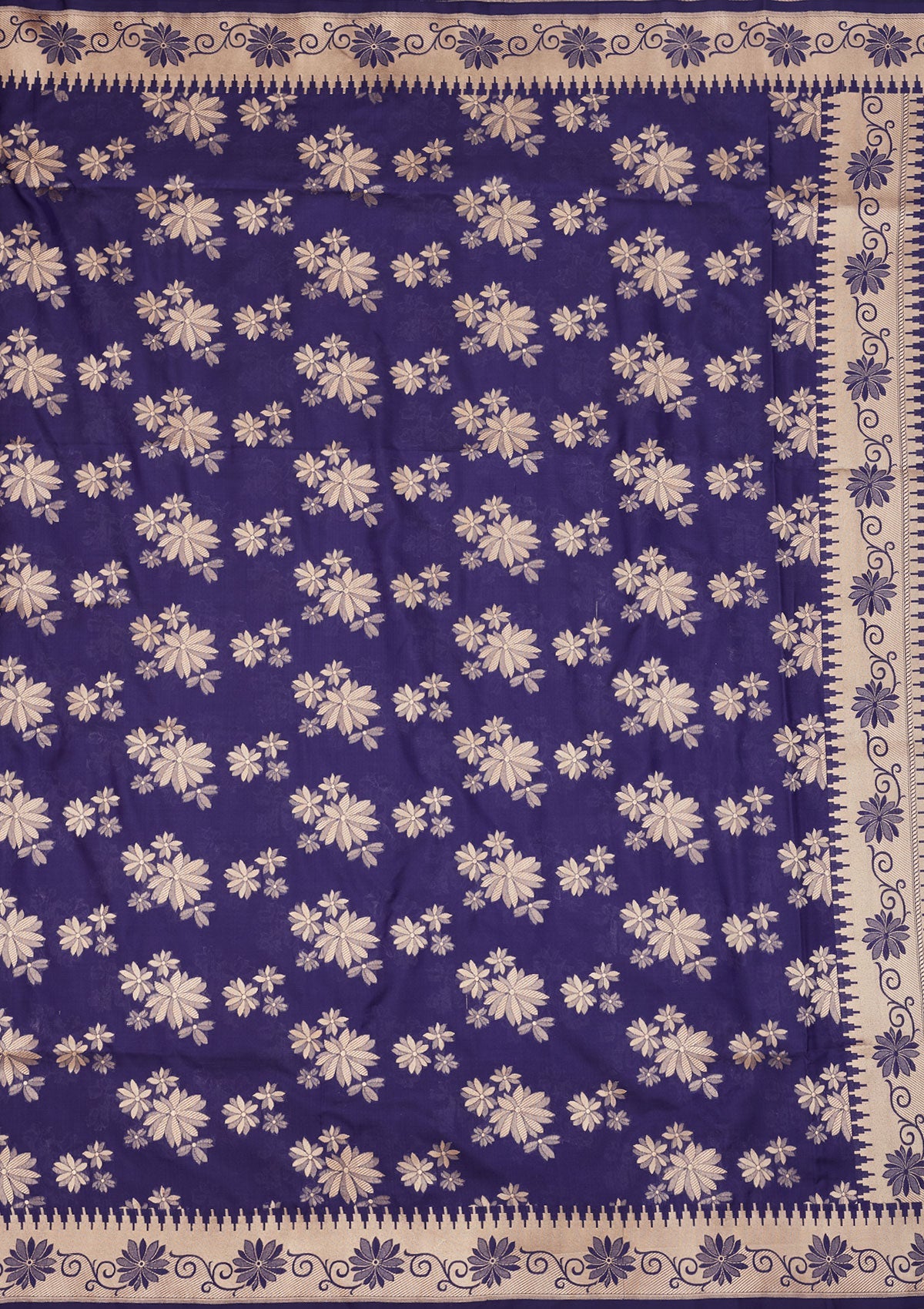 Royal Blue Zariwork Pure Silk Saree-Koskii