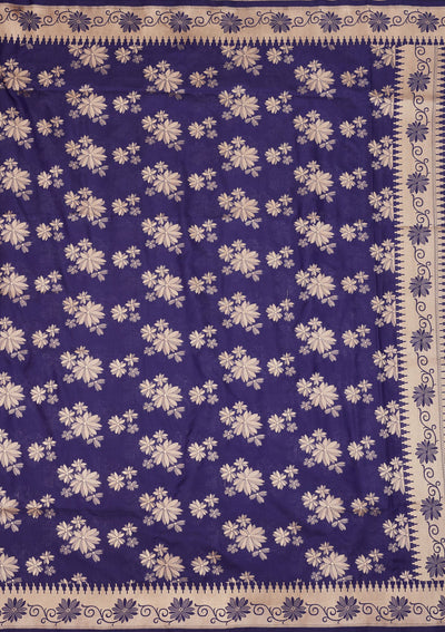Royal Blue Zariwork Pure Silk Saree-Koskii