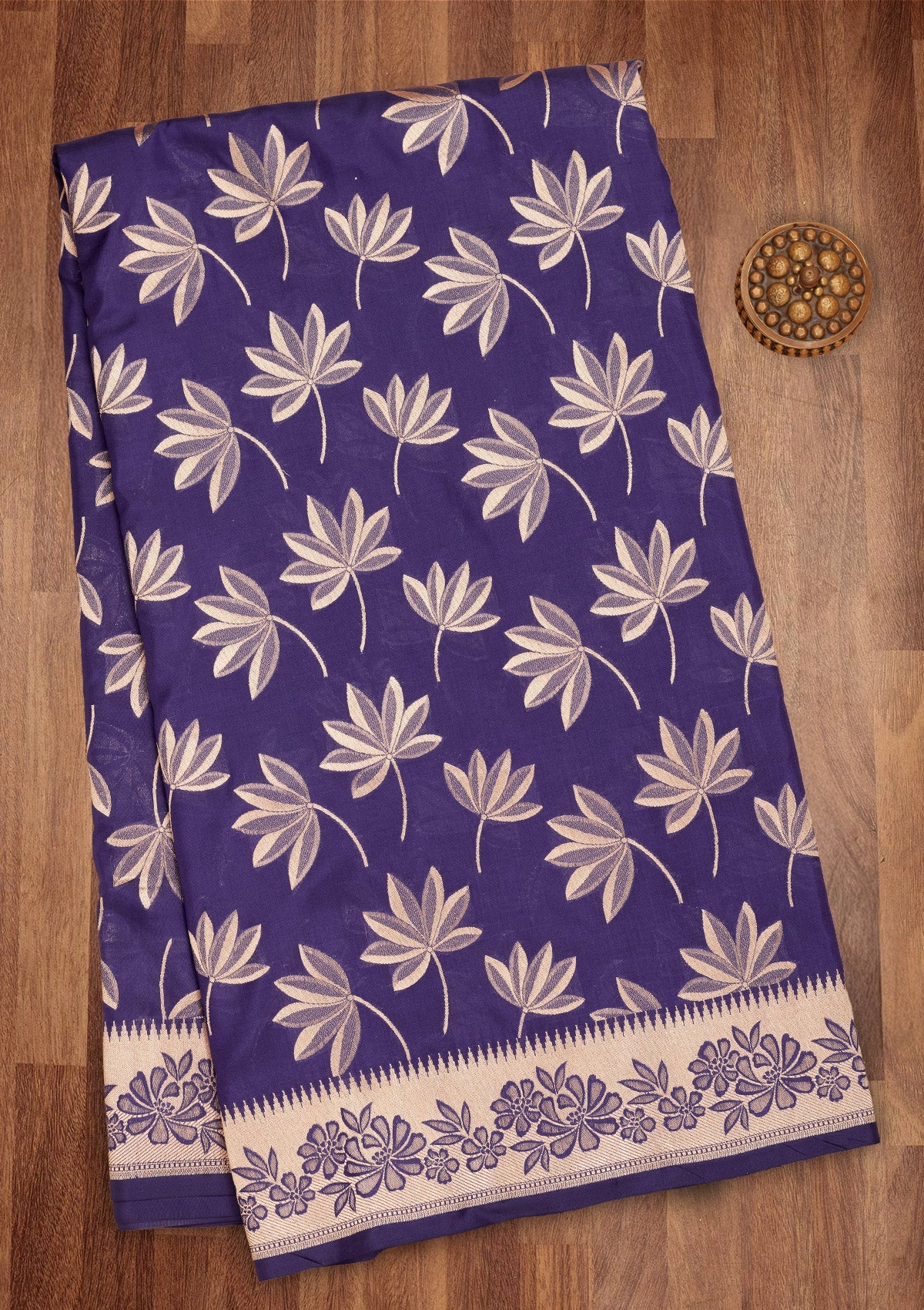 Royal Blue Zariwork Pure Silk Saree-Koskii