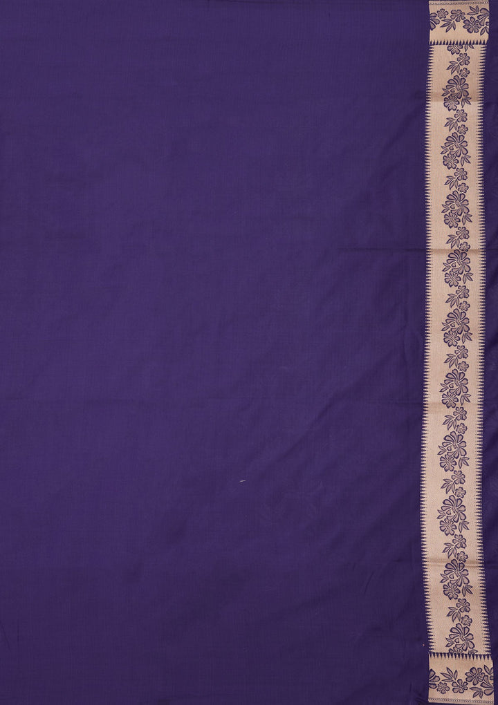 Royal Blue Zariwork Pure Silk Saree-Koskii