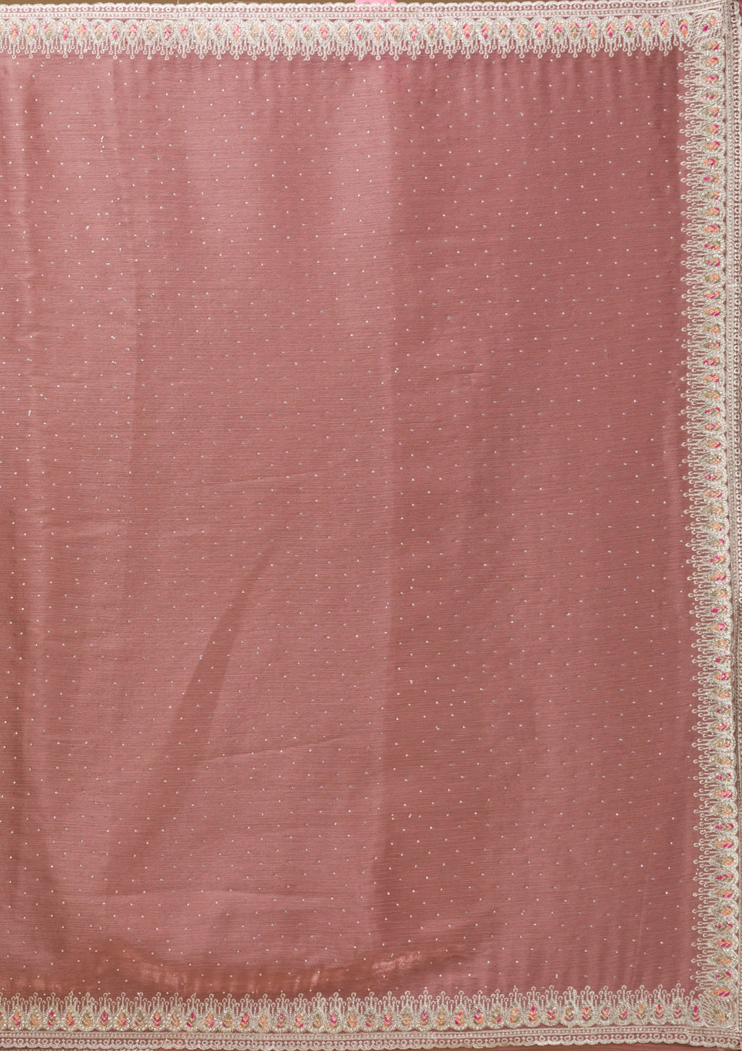 Rust Stonework Chiffon Saree