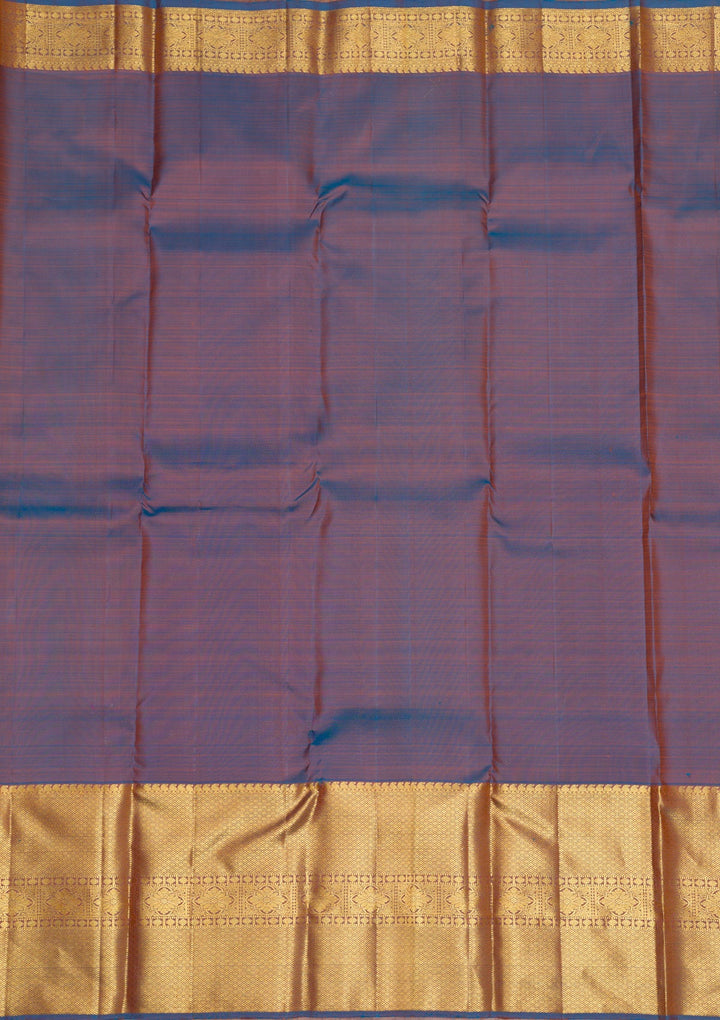 Rust Gold Zariwork Pure Silk Saree - Koskii