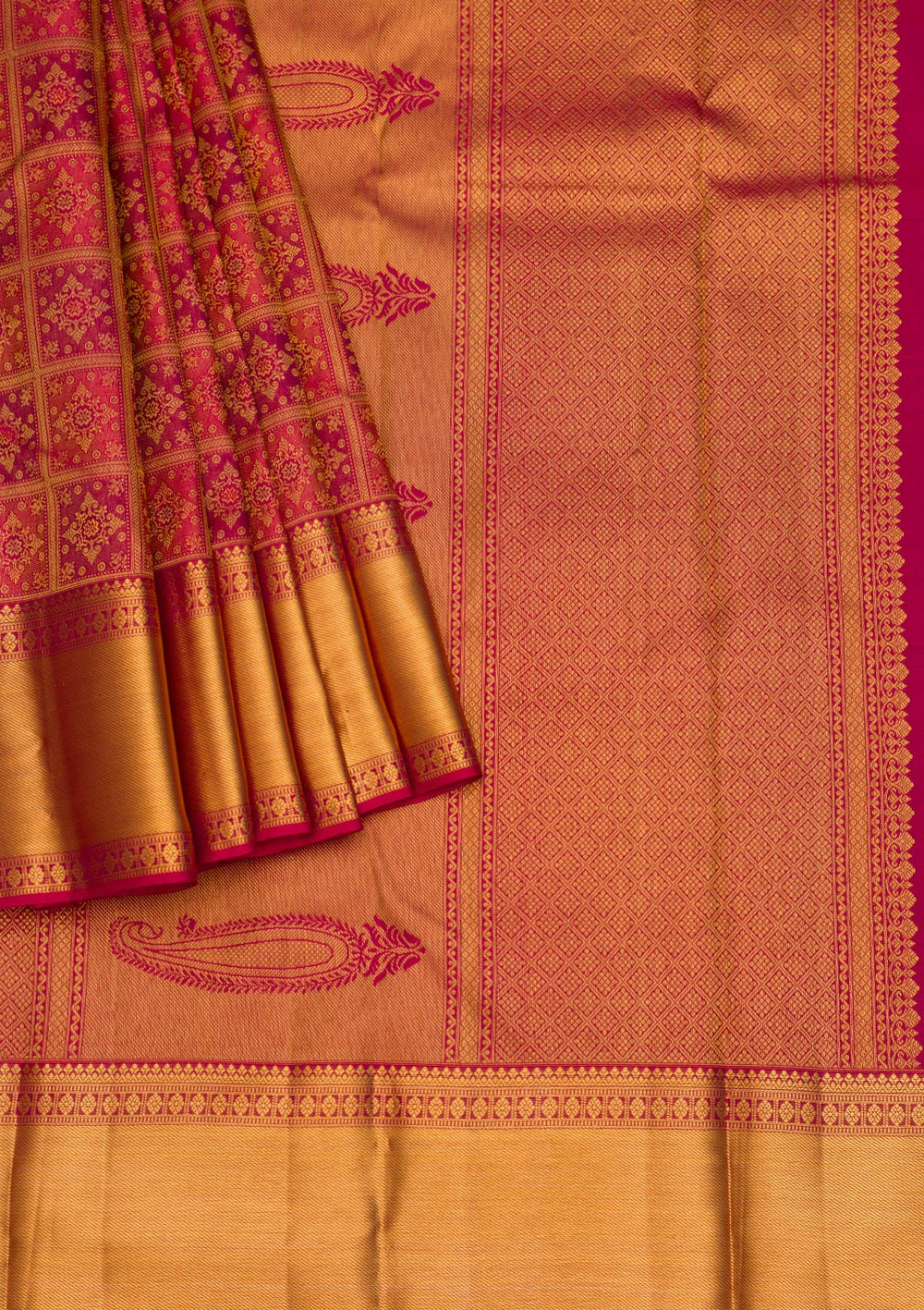 Maroon Zariwork Pure Silk Saree-Koskii