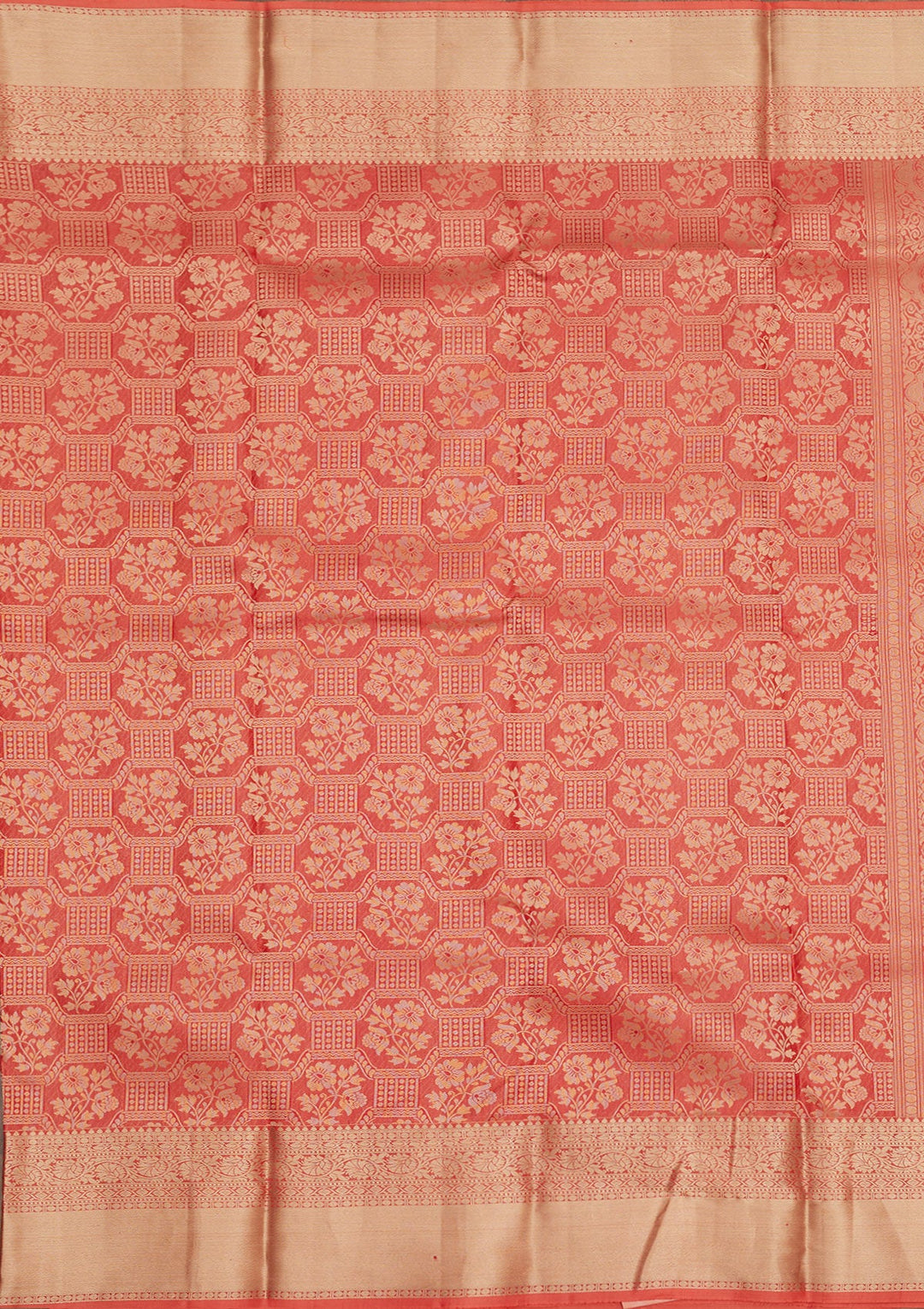 Rust Zariwork Pure Silk Saree-Koskii