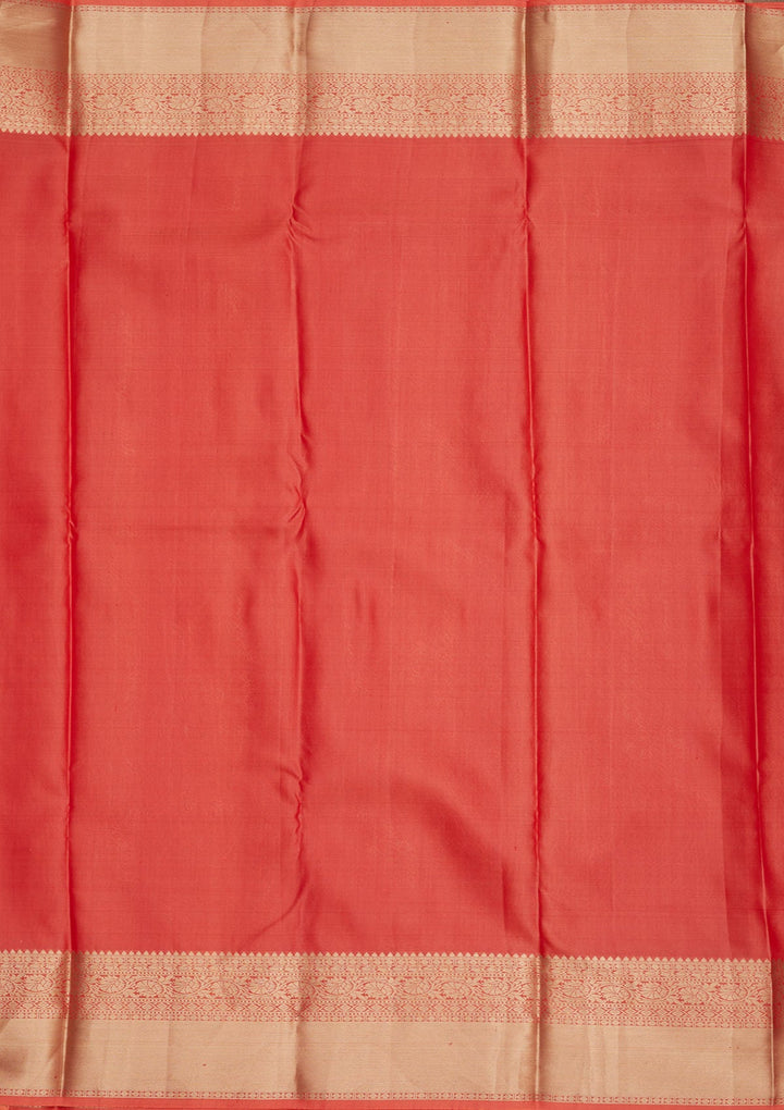 Rust Zariwork Pure Silk Saree-Koskii