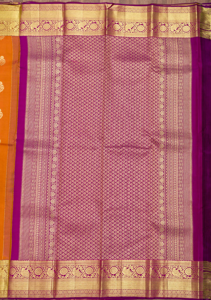 Rust Zariwork Pure Silk Saree-Koskii