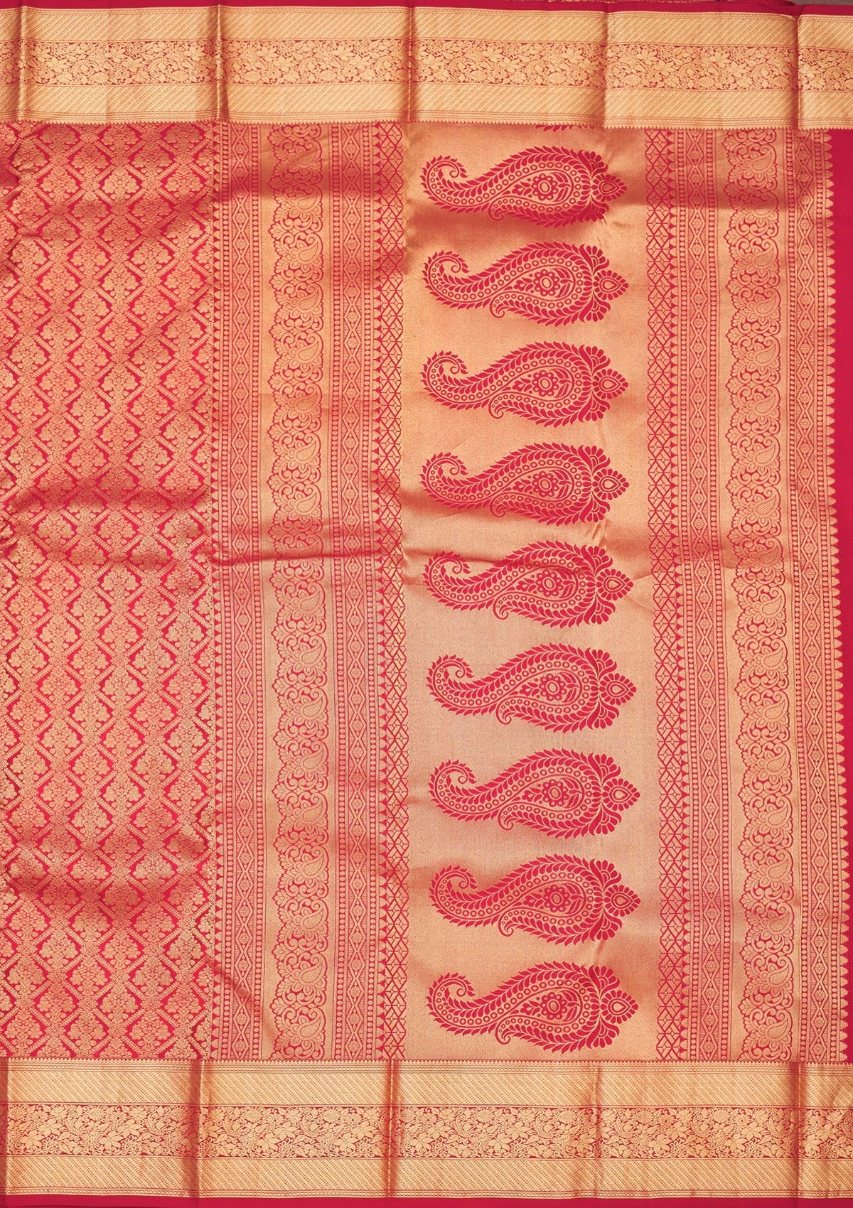 Rust Zariwork Pure Silk Saree-Koskii