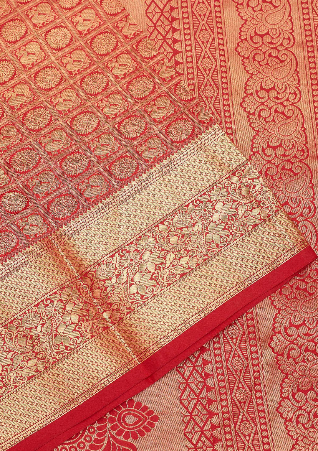 Rust Zariwork Pure Silk Saree-Koskii