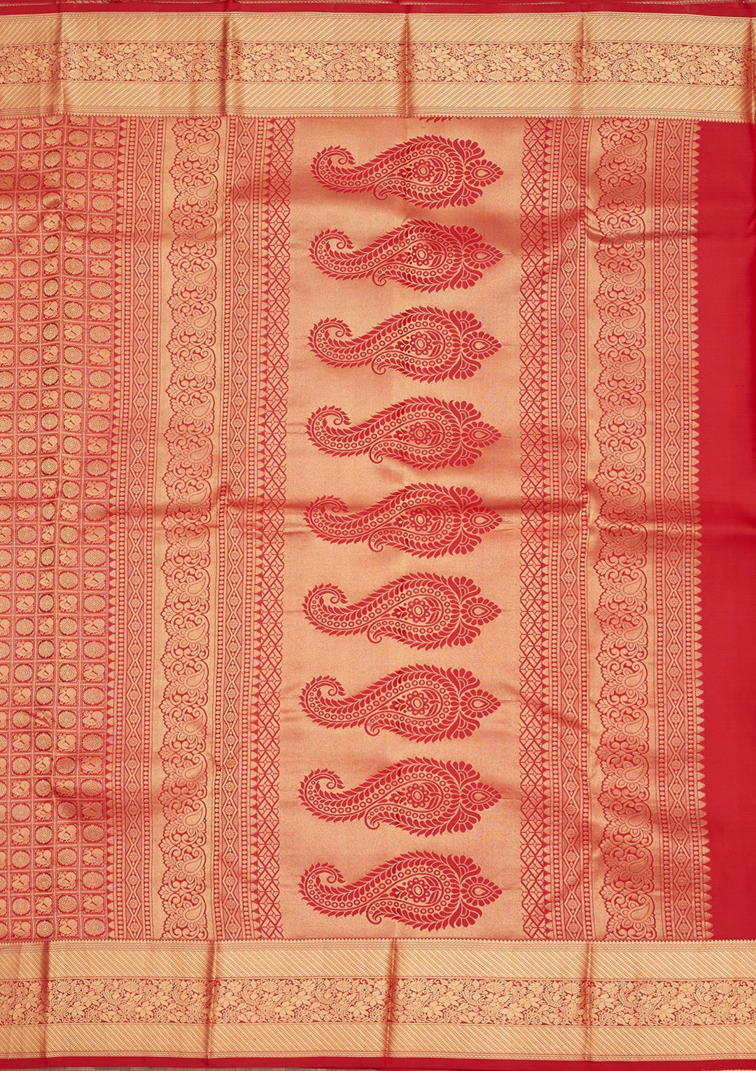 Rust Zariwork Pure Silk Saree-Koskii