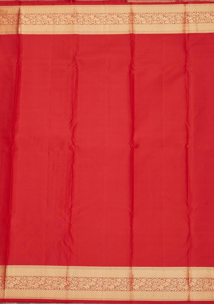 Rust Zariwork Pure Silk Saree-Koskii