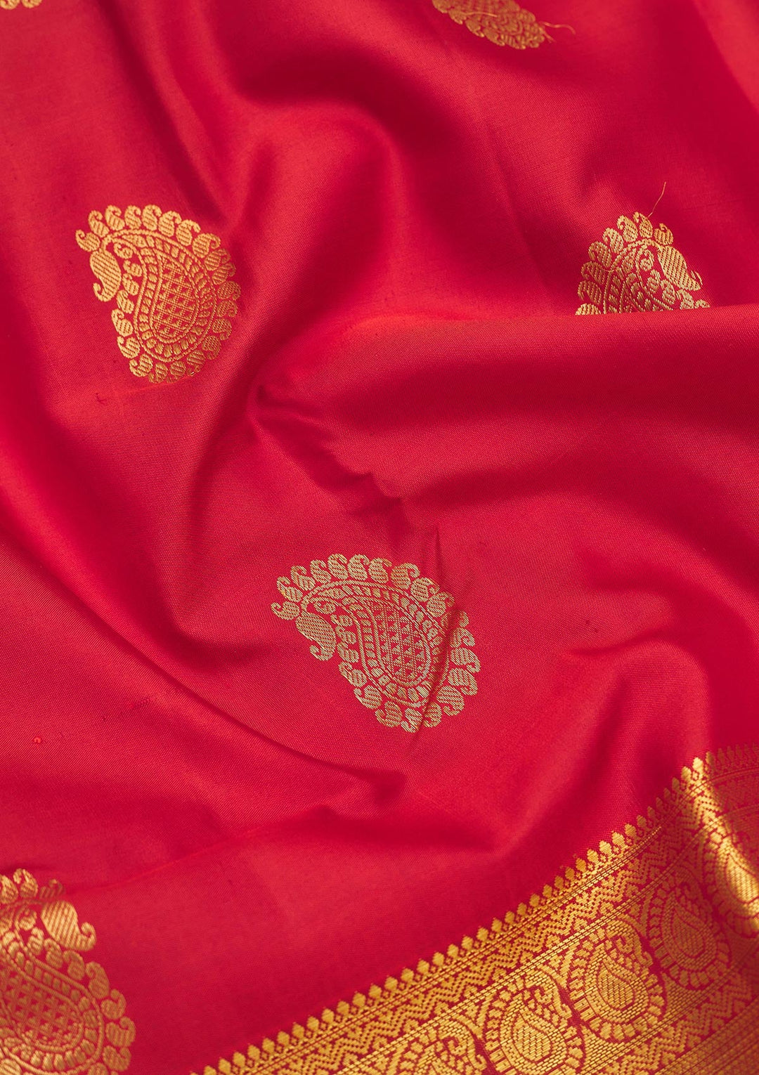 Rust Zariwork Pure Silk Saree