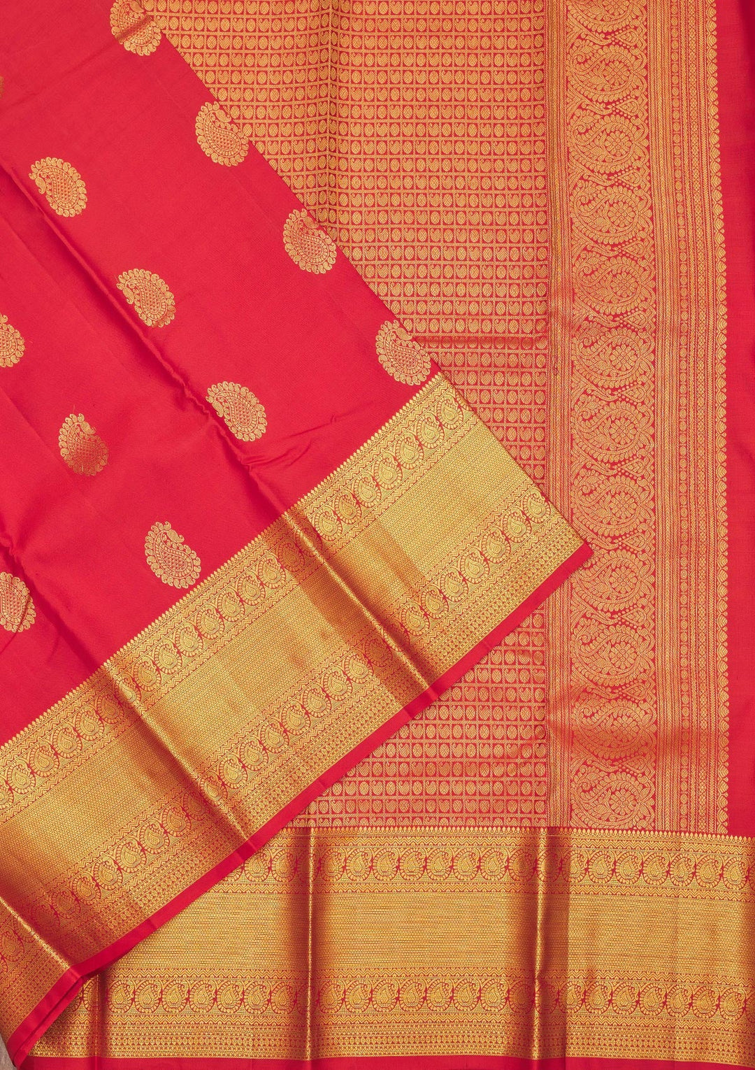 Rust Zariwork Pure Silk Saree