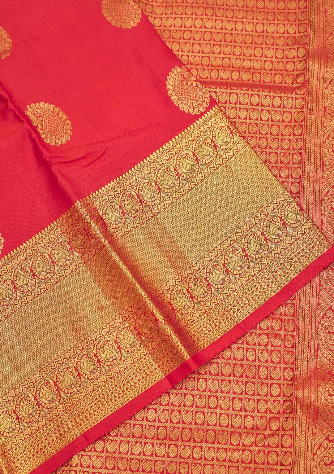 Rust Zariwork Pure Silk Saree