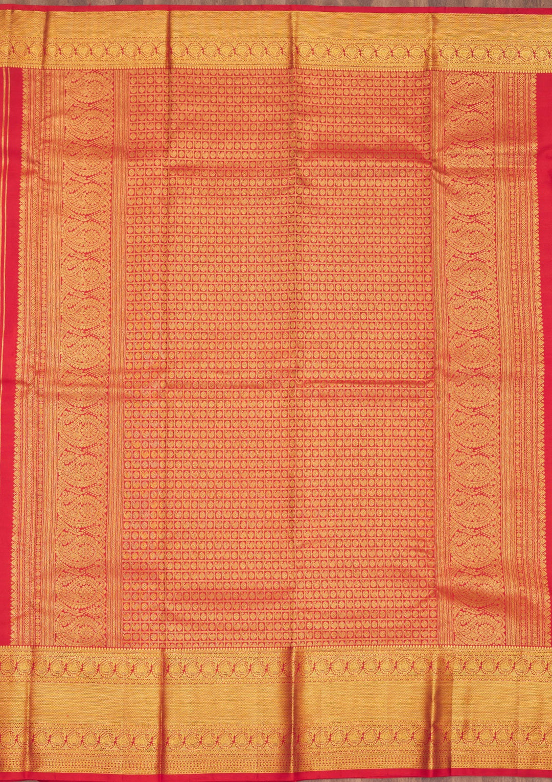 Rust Zariwork Pure Silk Saree