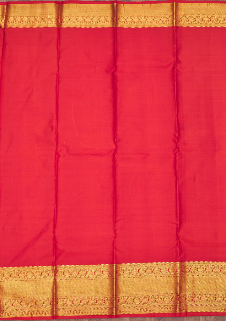 Rust Zariwork Pure Silk Saree