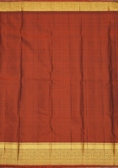 Rust Zariwork Pure Silk Saree