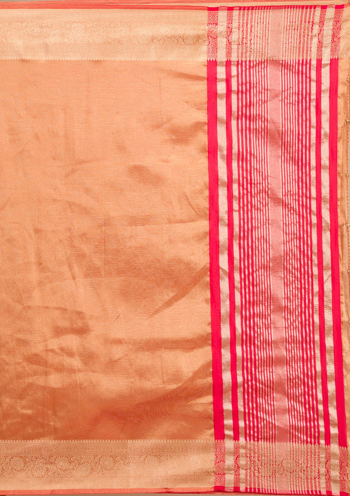 Rust Zariwork Tissue Saree