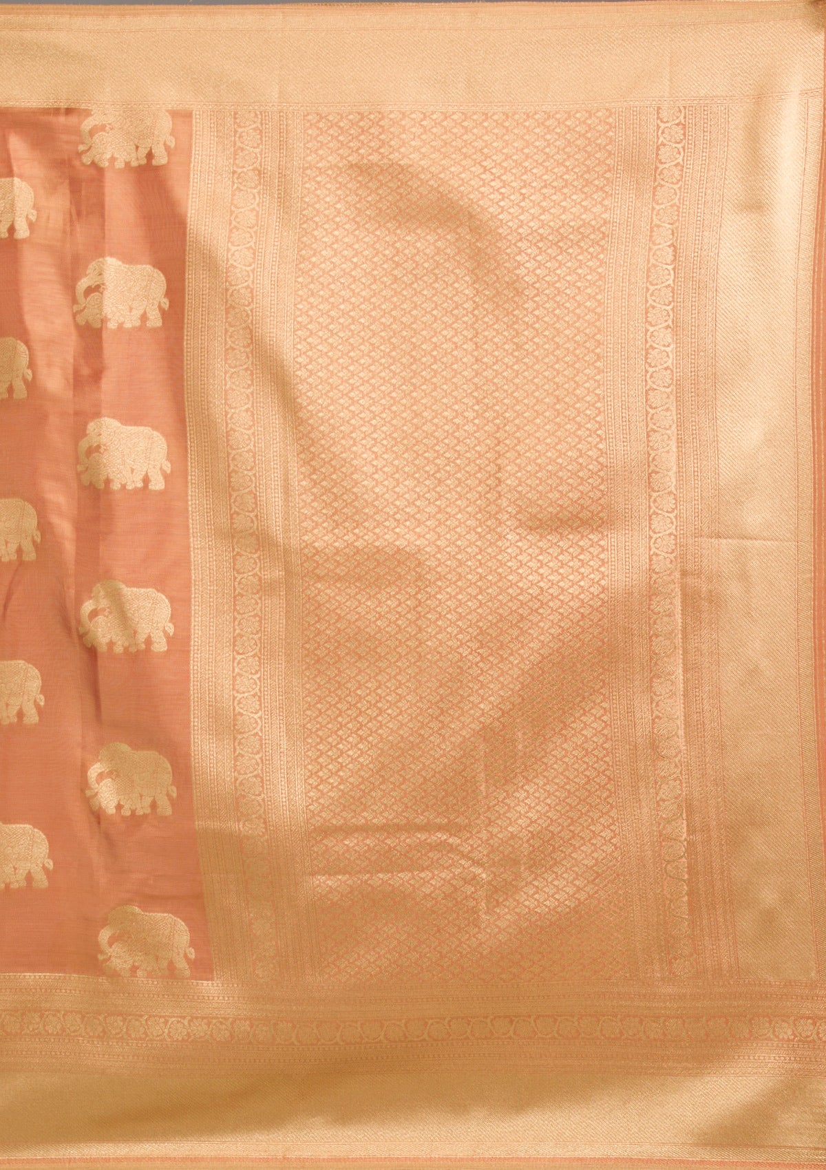 Rust Zariwork Tissue Saree