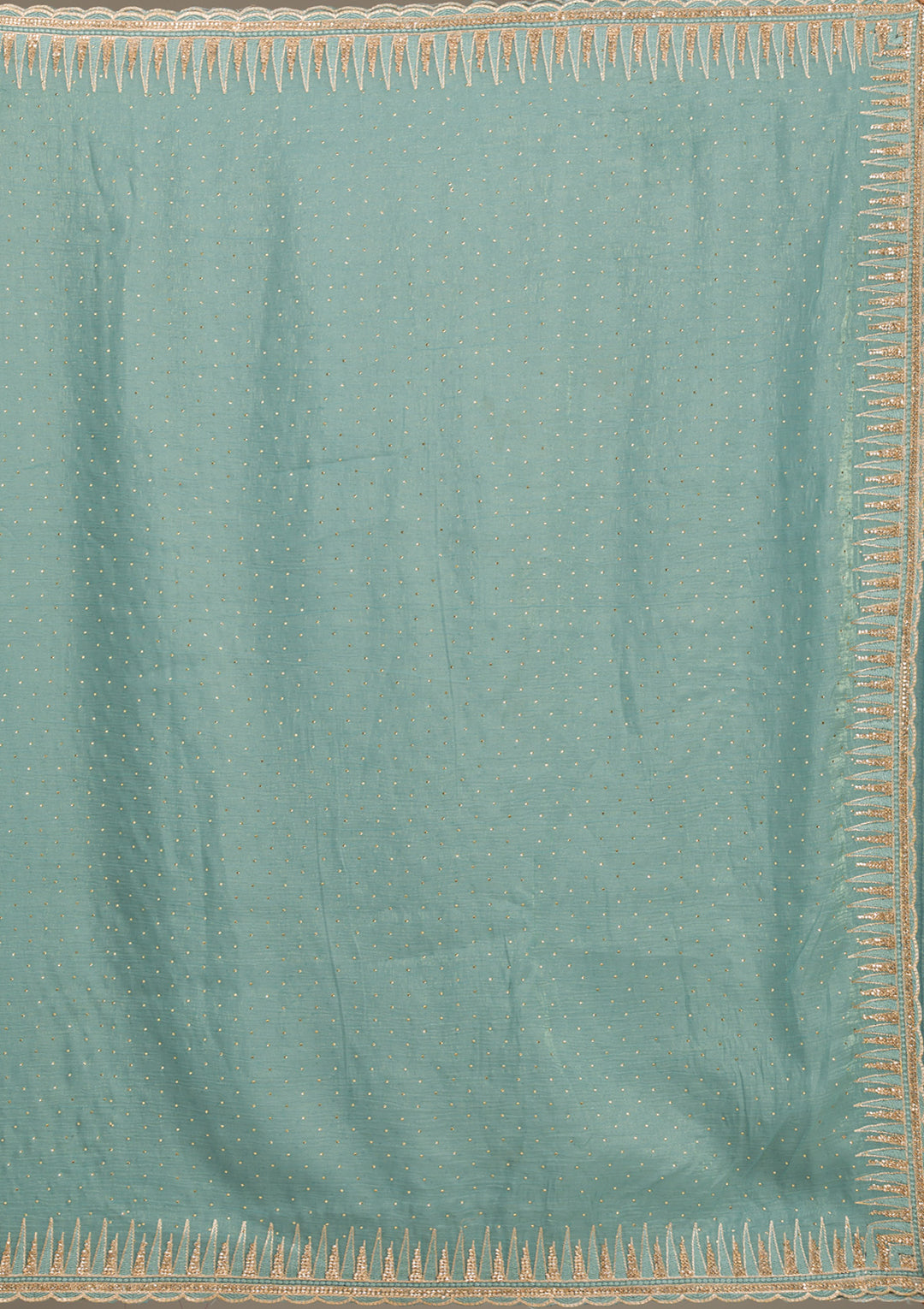 Sea Green Stonework Tissue Saree