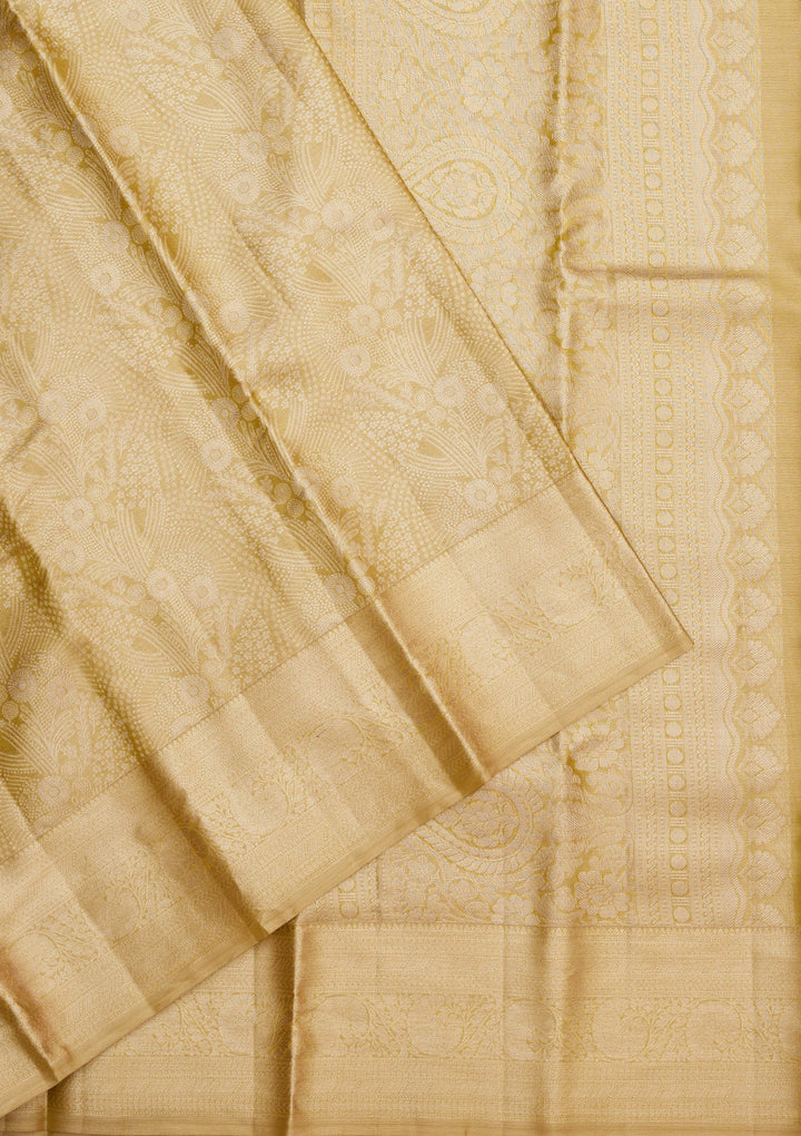 Sea Green Zariwork Pure Silk Saree-Koskii