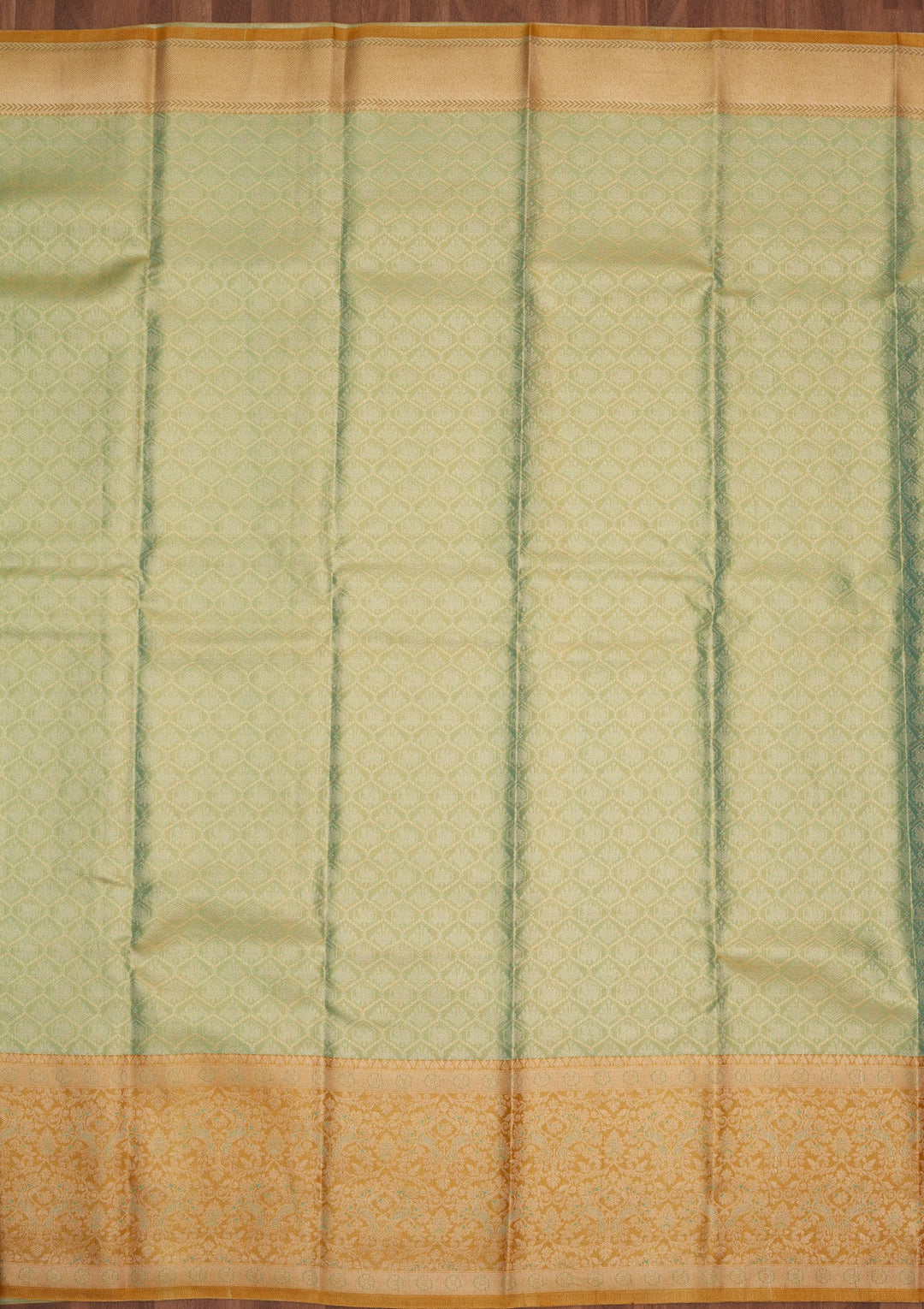 Sea Green Zariwork Pure Silk Saree-Koskii