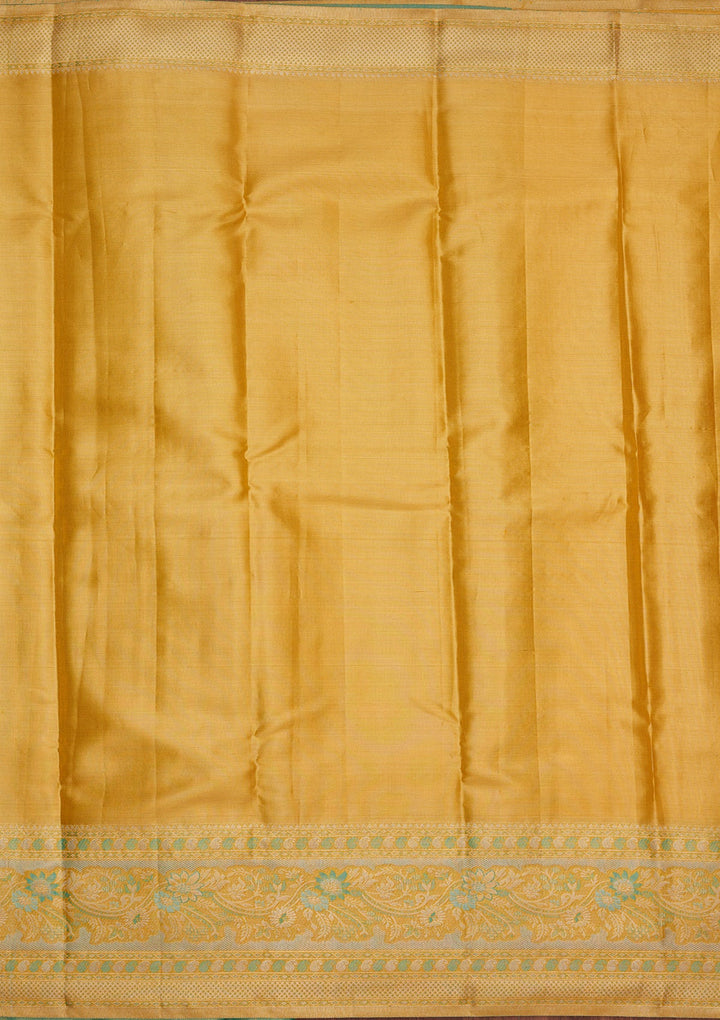 Sea Green Zariwork Pure Silk Saree-Koskii