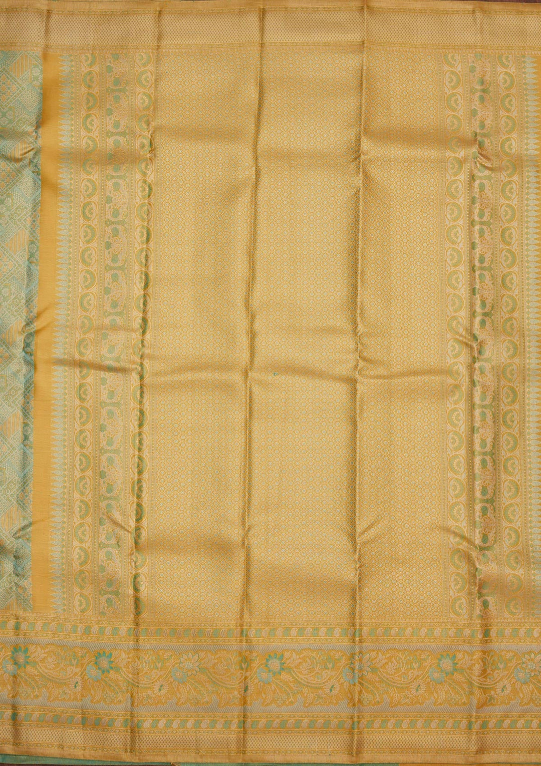 Sea Green Zariwork Pure Silk Saree-Koskii