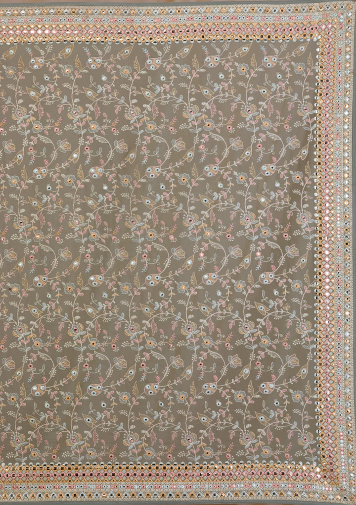 Sea Green Gotapatti Georgette Saree-Koskii