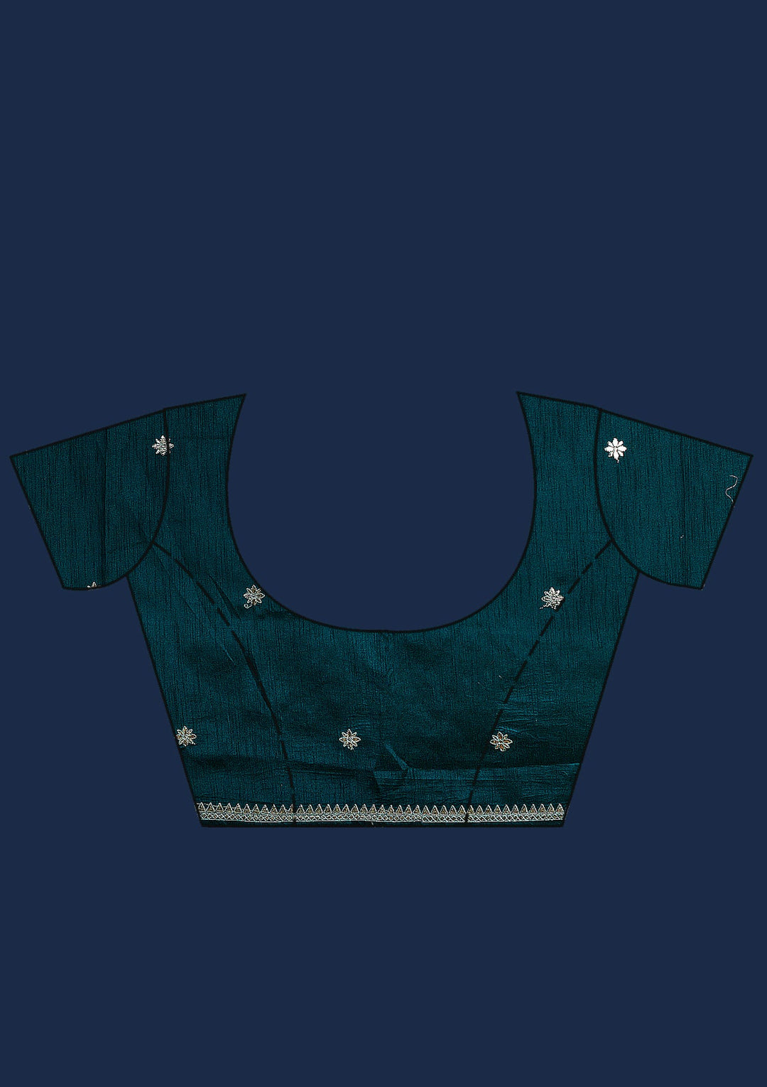 Sea Green Gotapatti Tissue Saree-Koskii