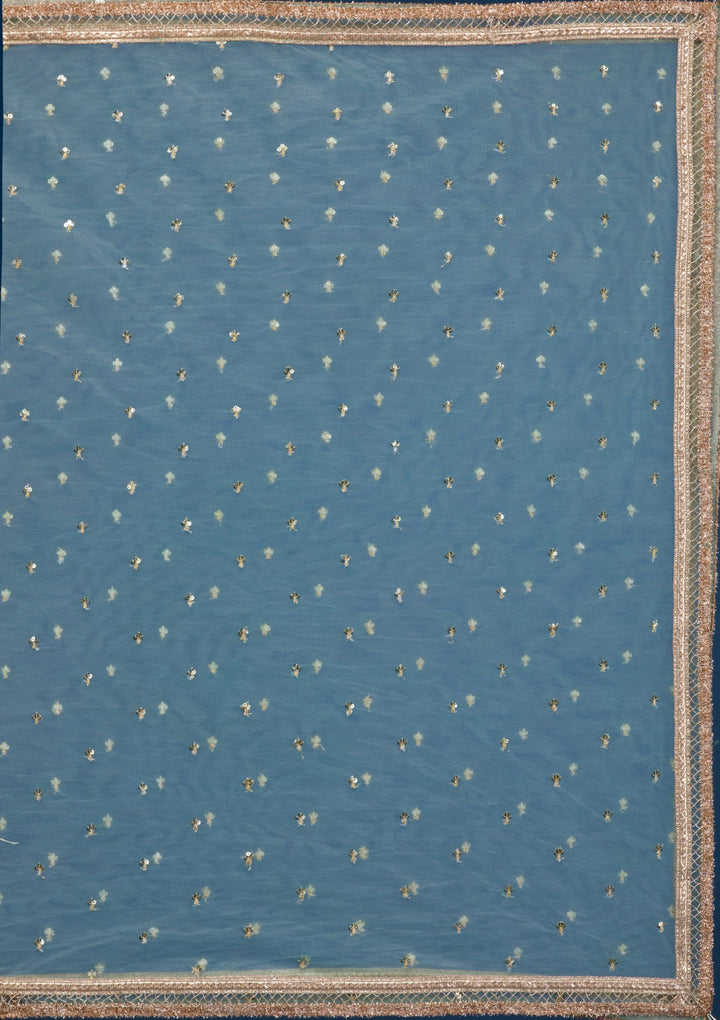 Sea Green Print Georgette Readymade Lehenga-Koskii