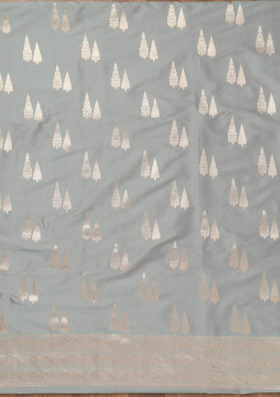 Sea Green Printed Banarasi Unstitched Salwar Suit-Koskii
