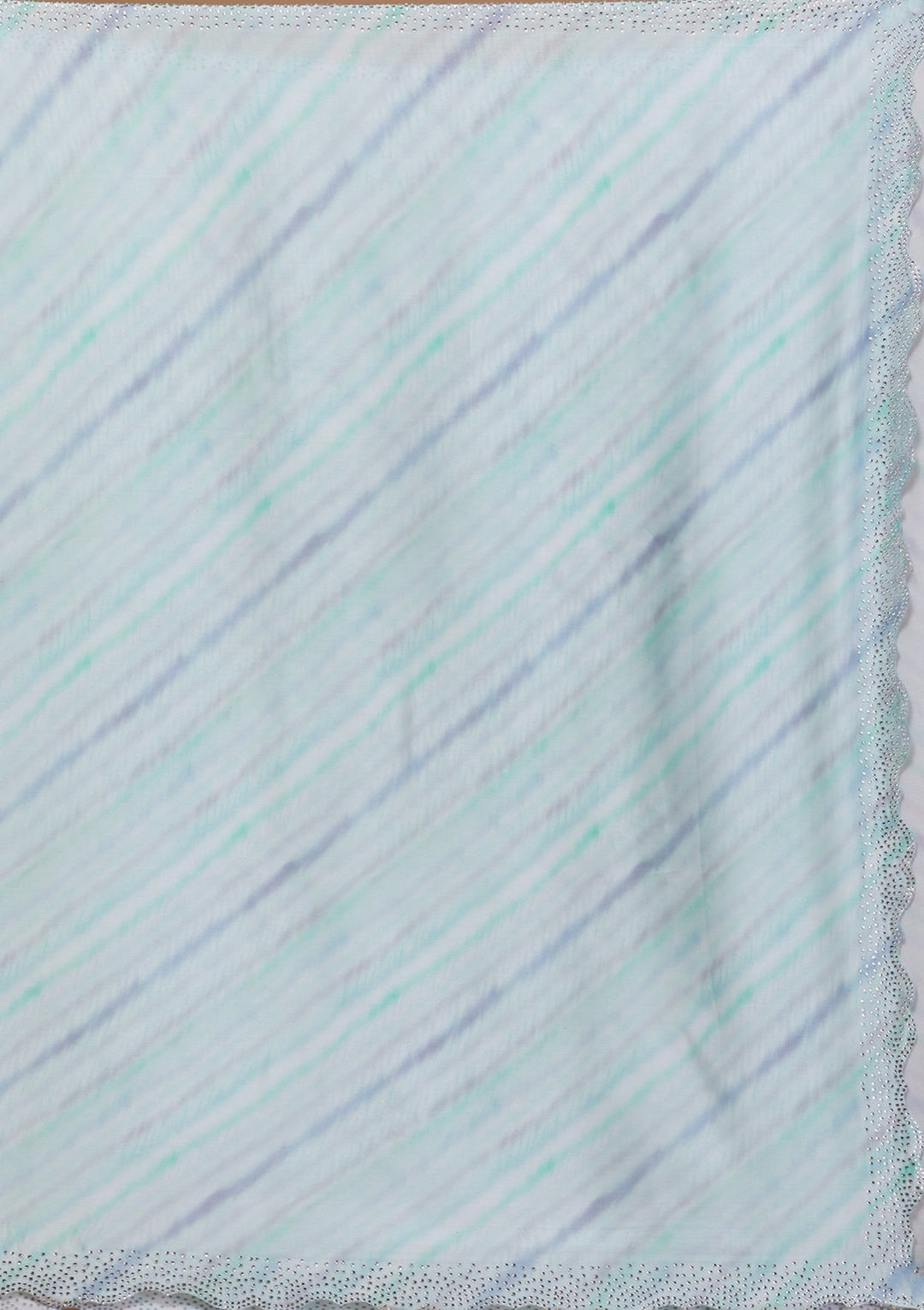 Sea Green Printed Satin Saree-Koskii