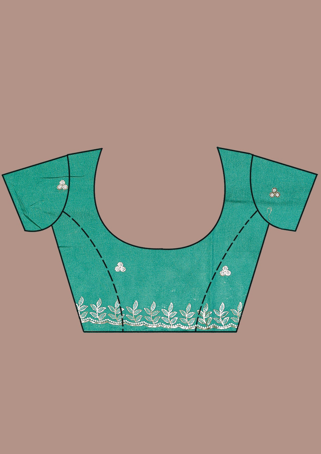 Sea Green Printed Semi Crepe Saree-Koskii