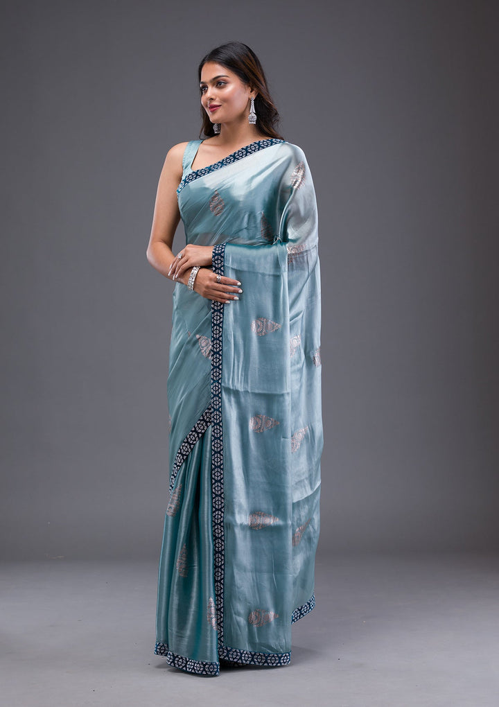 Lavender Stonework Crepe Designer Saree-Koskii