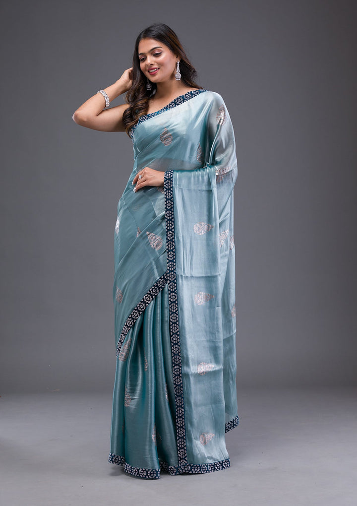 Lavender Stonework Crepe Designer Saree-Koskii
