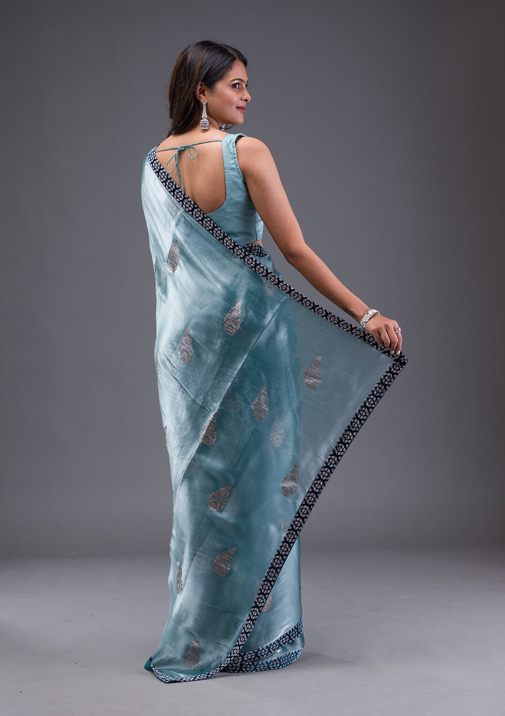 Lavender Stonework Crepe Designer Saree-Koskii