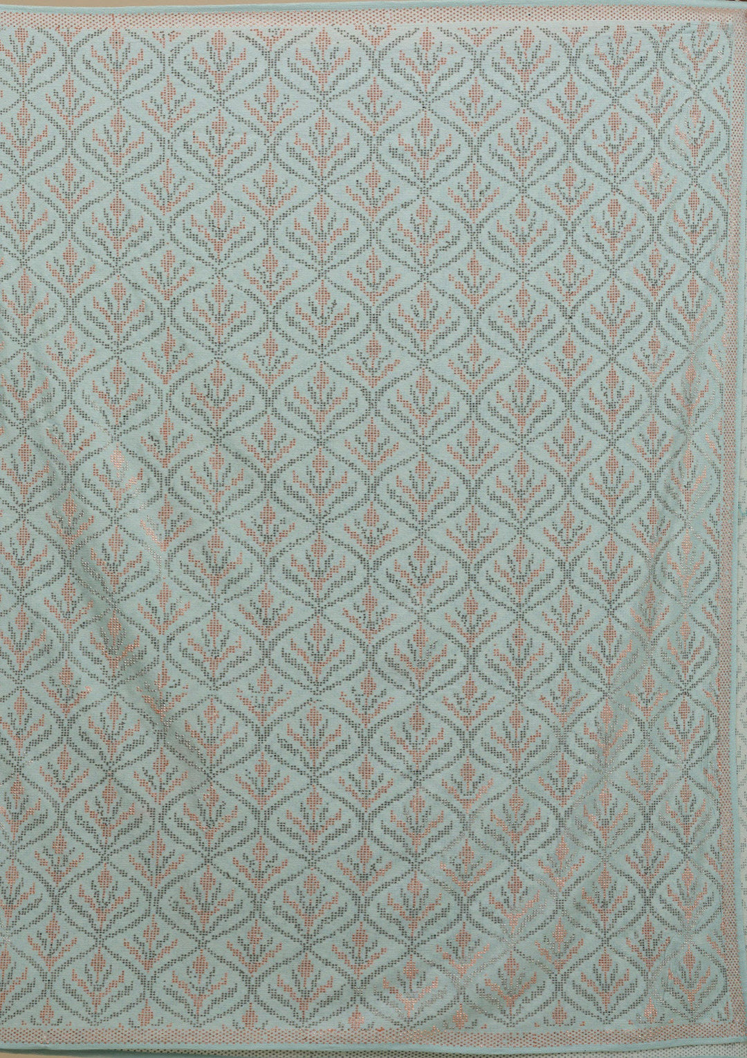 Sea Green Stonework Georgette Saree-Koskii